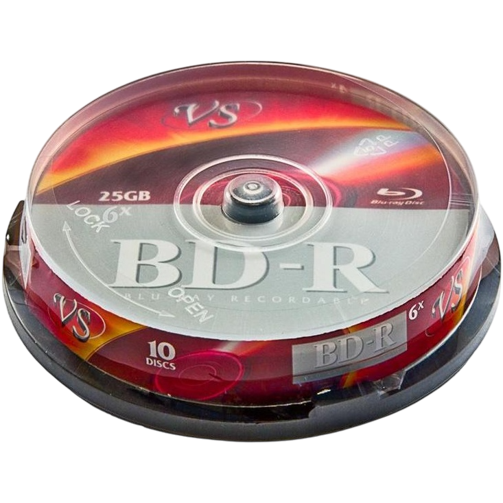 Диск BD-R VS 25GB 6x Cake Box (10 шт.) (VSBDR6CB1002)