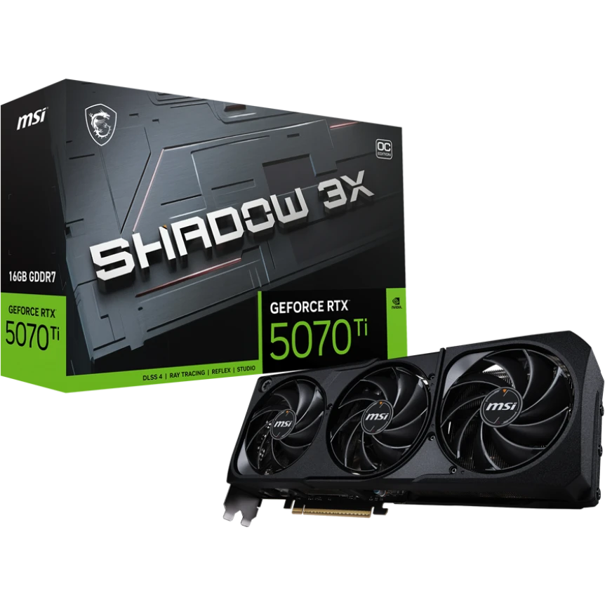 Видеокарта NVIDIA GeForce RTX 5070 Ti MSI OC 16Gb (RTX 5070 Ti 16G SHADOW 3X OC) - фото 7
