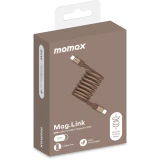 Кабель USB Type-C - USB Type-C, 2м, Momax Mag.Link Magnetic Sandstone (DC61L2)