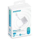Кабель USB Type-C - USB Type-C, 2м, Momax Mag.Link Magnetic White (DC36W)