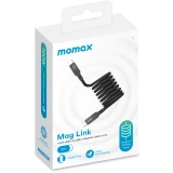 Кабель USB Type-C - USB Type-C, 2м, Momax Mag.Link Magnetic Black (DC36D)