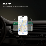 Автомобильное зарядное устройство Momax Q2.Mag Qi2 Magnetic Wireless Charging Car Mount 15W Titanium (CM32L)