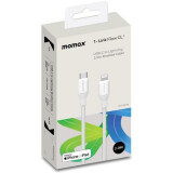 Кабель USB Type-C - Lightning, 2м, Momax 1-Link Flow CL+ White (DL55W)