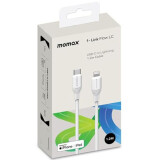 Кабель USB Type-C - Lightning, 1.2м, Momax 1-Link Flow LC White (DL53W)