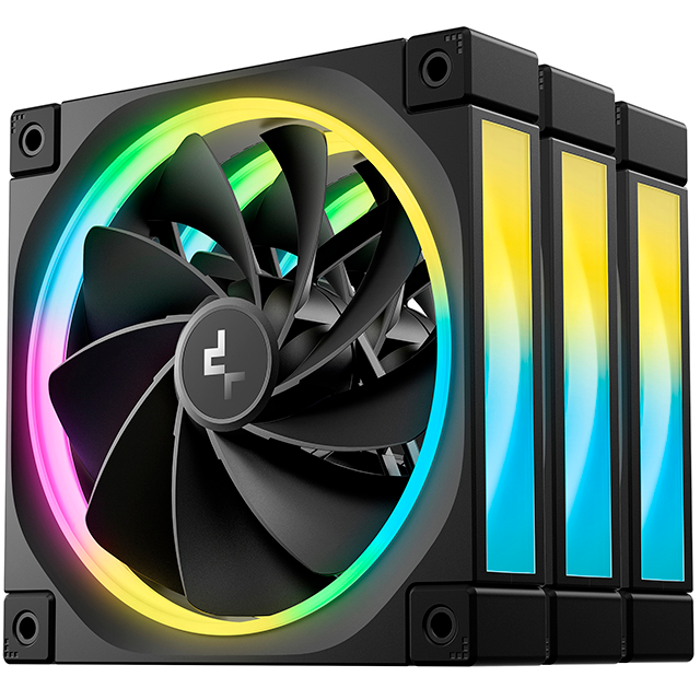 Вентилятор для корпуса DeepCool FL12R ARGB Black (3 шт.) - FL12R-3 IN 1