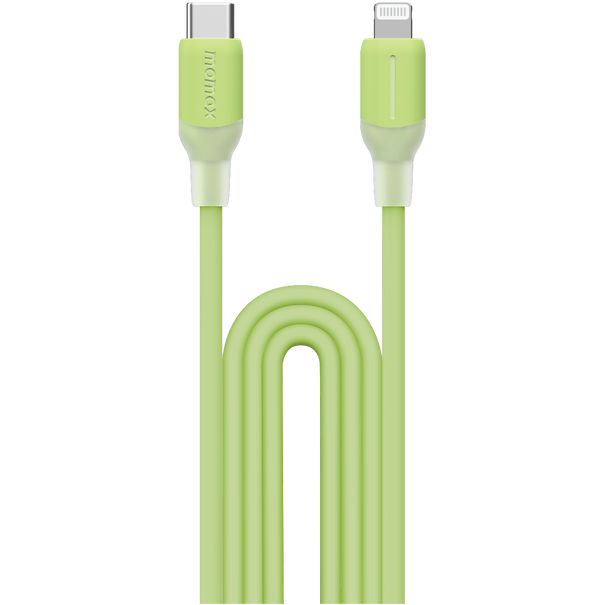 Кабель USB Type-C - Lightning, 1.2м, Momax 1-Link Flow LC Mint Green (DL53G)