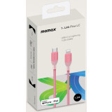 Кабель USB Type-C - Lightning, 1.2м, Momax 1-Link Flow LC Pink (DL53P)