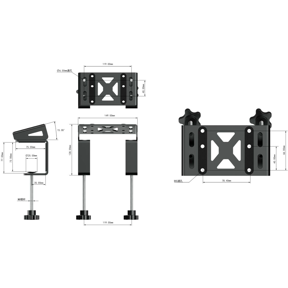 Крепление для руля MOZA R9 Table Clamp RS12: купить в интернет