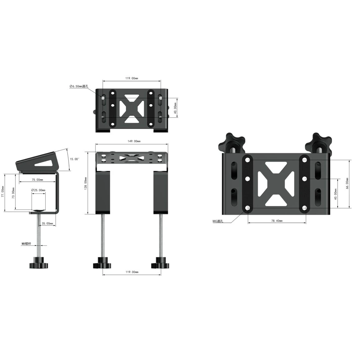 Крепление для руля MOZA R9 Table Clamp RS12 - MZ19 - фото 4