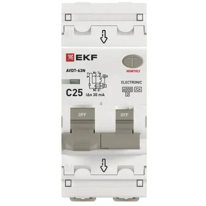 Автоматический выключатель дифференциального тока EKF D63N26EA25C30 - фото 3
