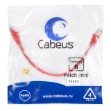 Патч-корд Cabeus PC-UTP-RJ45-Cat.6-0.3m-RD, 0.3м