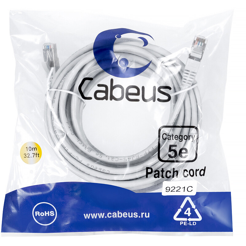 Патч-корд Cabeus PC-FTP-RJ45-Cat.5e-10m, 10м - фото 2