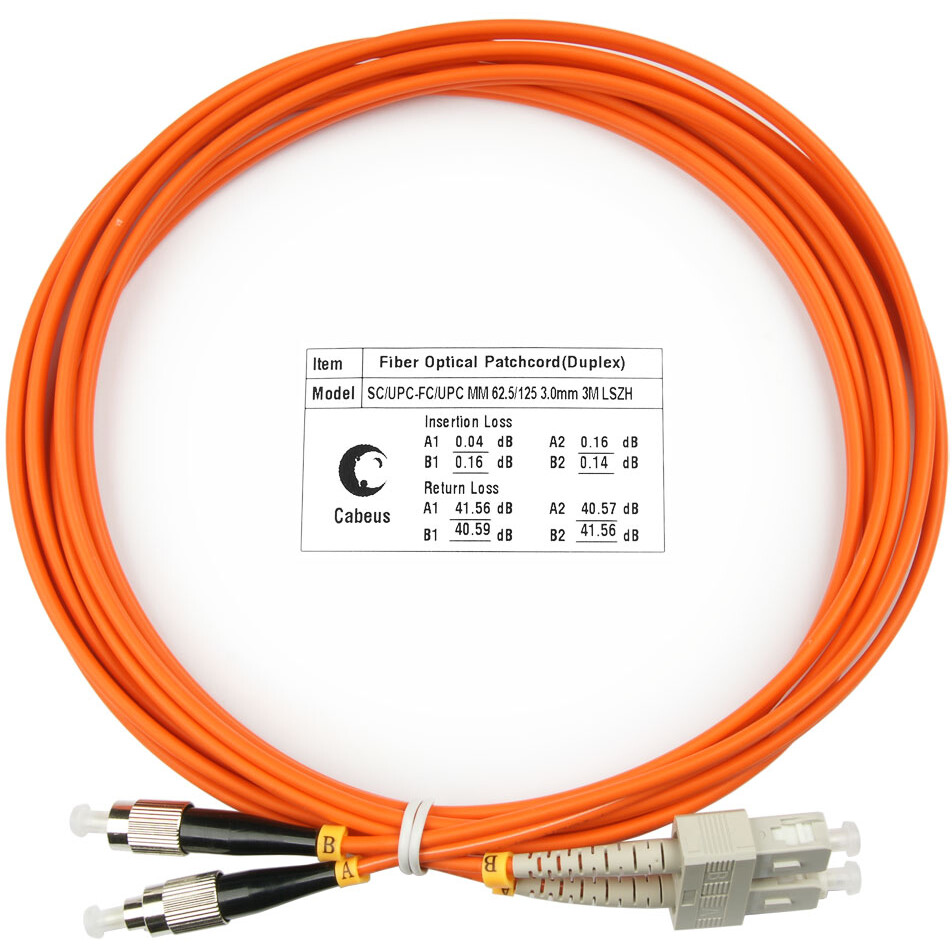 Патч-корд Cabeus FOP-62-SC-FC-3m, 3м