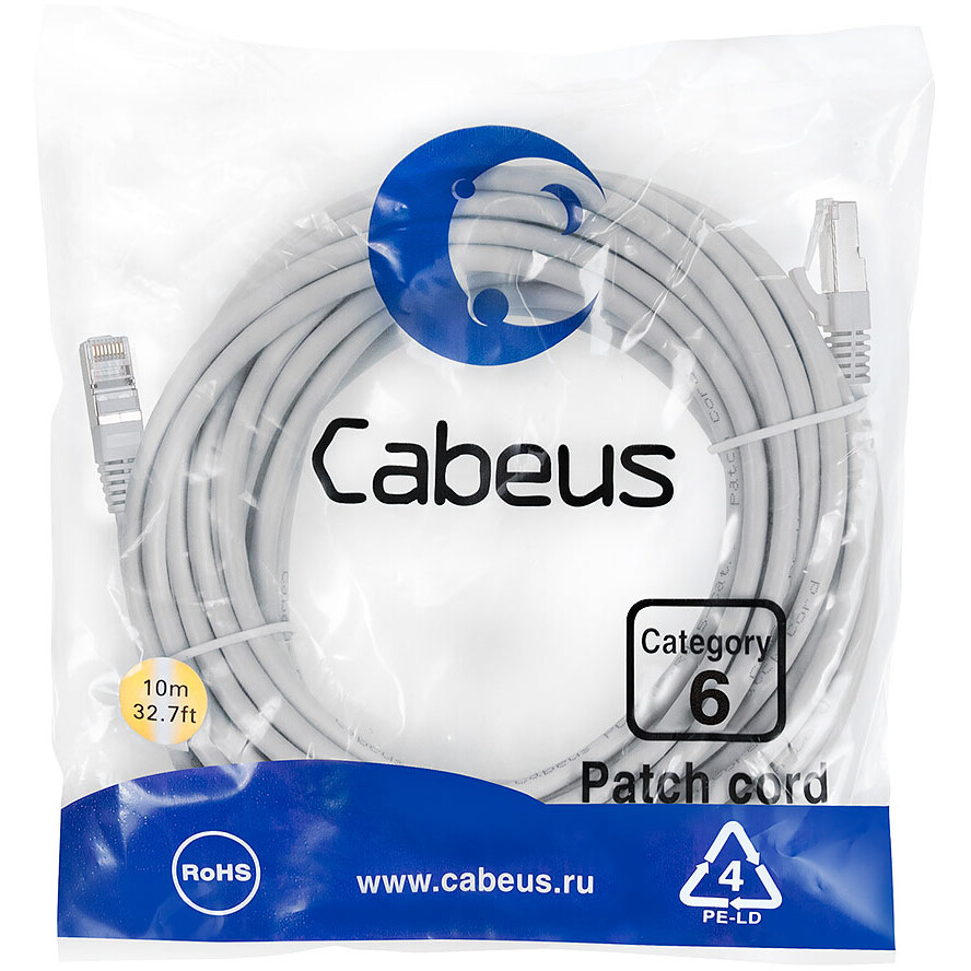 Патч-корд Cabeus PC-FTP-RJ45-Cat.6-10m-LSZH, 10м - фото 2