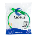 Патч-корд Cabeus PC-UTP-RJ45-Cat.6-0.5m-GN, 0.5м