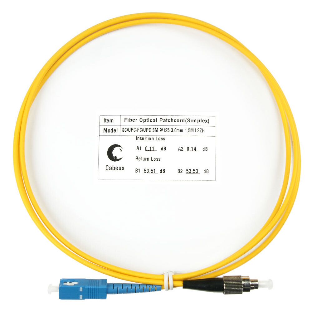 Патч-корд Cabeus FOP(s)-9-SC-FC-1,5m, 1.5м