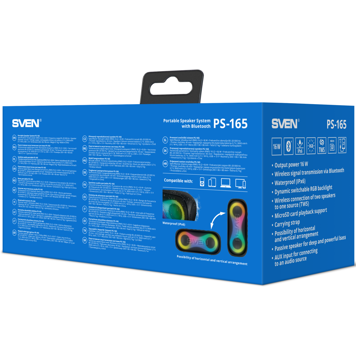 Портативная акустика Sven PS-165 Black - SV-022372 - фото 12