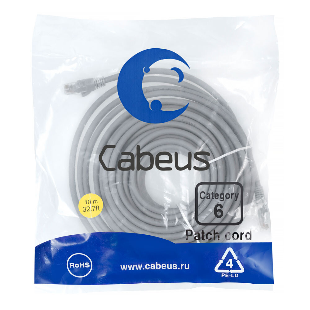 Патч-корд Cabeus PC-UTP-RJ45-Cat.6-10m, 10м - фото 2