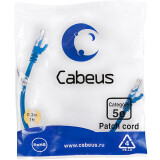 Патч-корд Cabeus PC-UTP-RJ45-Cat.5e-0.3m-BL-LSZH, 0.3м