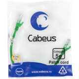 Патч-корд Cabeus PC-UTP-RJ45-Cat.5e-0.3m-GN, 0.3м