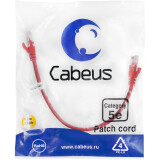 Патч-корд Cabeus PC-UTP-RJ45-Cat.5e-0.3m-RD, 0.3м
