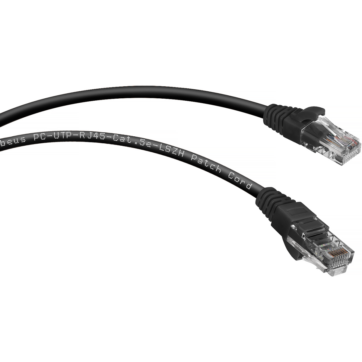 Патч-корд Cabeus PC-UTP-RJ45-Cat.5e-0.5m-BK-LSZH, 0.5м