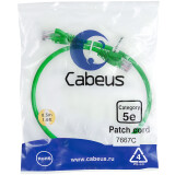 Патч-корд Cabeus PC-UTP-RJ45-Cat.5e-0.5m-GN-LSZH, 0.5м