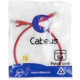 Патч-корд Cabeus PC-UTP-RJ45-Cat.5e-0.5m-RD-LSZH, 0.5м