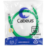 Патч-корд Cabeus PC-UTP-RJ45-Cat.5e-1m-GN, 1м