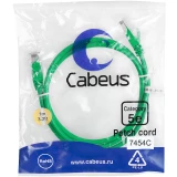 Патч-корд Cabeus PC-UTP-RJ45-Cat.5e-1m-GN-LSZH, 1м