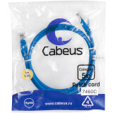 Патч-корд Cabeus PC-UTP-RJ45-Cat.5e-1m-BL-LSZH, 1м