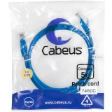 Патч-корд Cabeus PC-UTP-RJ45-Cat.5e-1m-BL, 1м