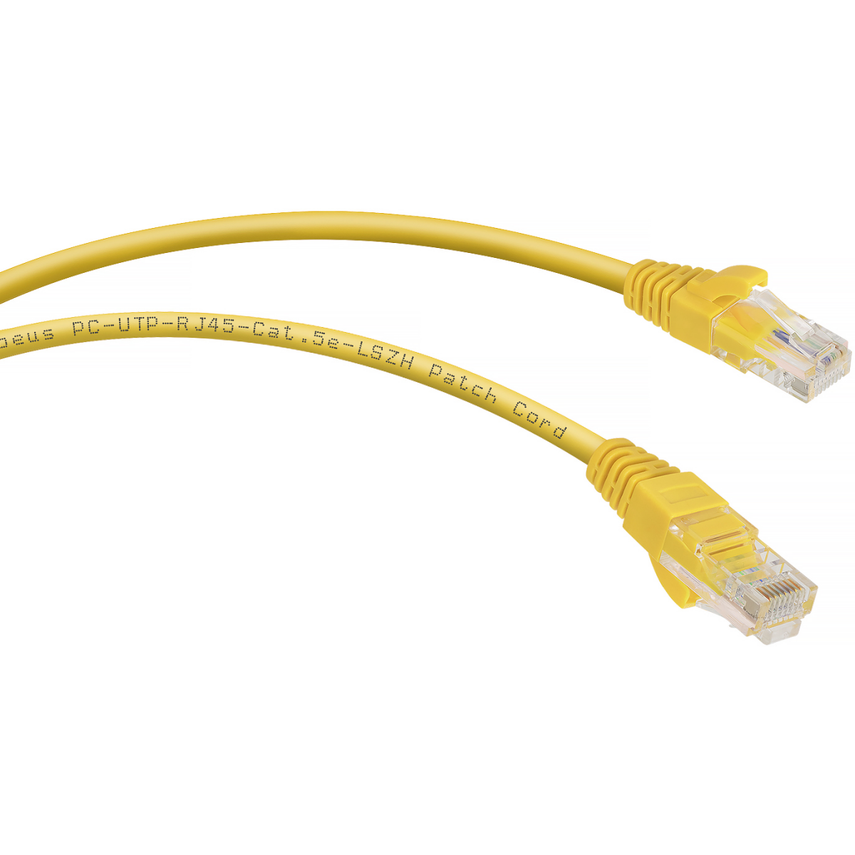 Патч-корд Cabeus PC-UTP-RJ45-Cat.5e-1m-YL-LSZH, 1м