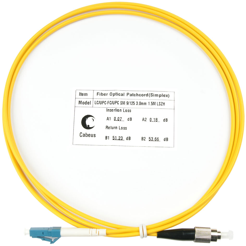 Патч-корд Cabeus FOP(s)-9-LC-FC-1,5m, 1.5м