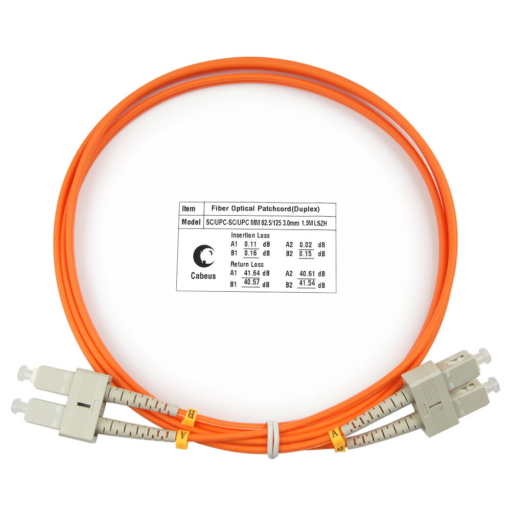 Патч-корд Cabeus FOP-62-SC-SC-1,5m, 1.5м