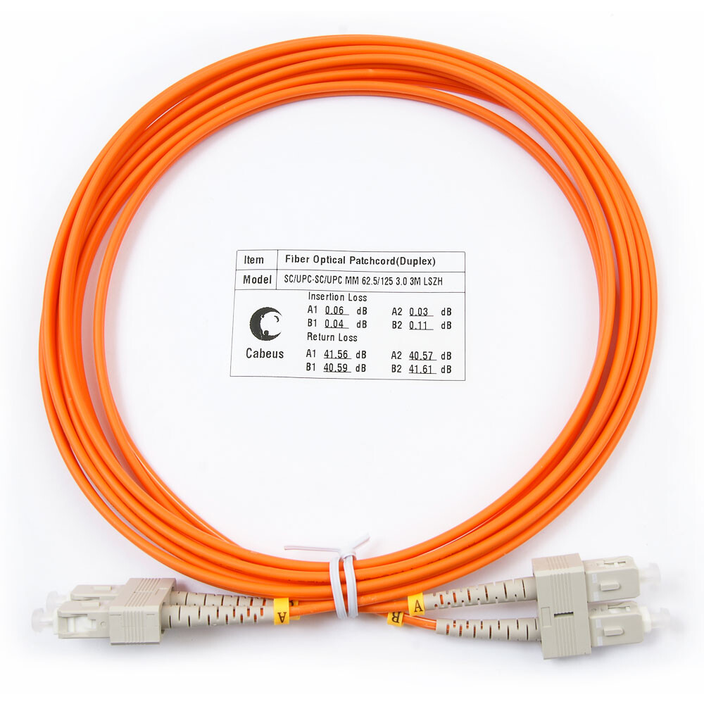 Патч-корд Cabeus FOP-62-SC-SC-3m, 3м