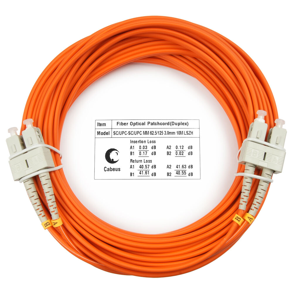 Патч-корд Cabeus FOP-62-SC-SC-10m, 10м