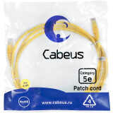Патч-корд Cabeus PC-UTP-RJ45-Cat.5e-2m-YL-LSZH, 2м
