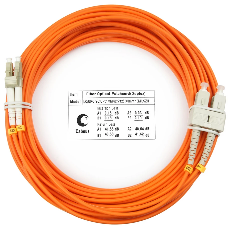 Патч-корд Cabeus FOP-62-LC-SC-10m, 10м