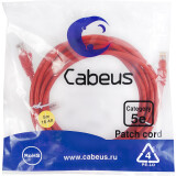 Патч-корд Cabeus PC-UTP-RJ45-Cat.5e-5m-RD-LSZH, 5м