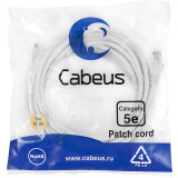 Патч-корд Cabeus PC-UTP-RJ45-Cat.5e-5m-WH, 5м