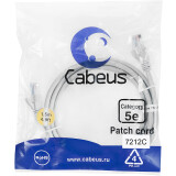 Патч-корд Cabeus PC-UTP-RJ45-Cat.5e-1.5m, 1.5м