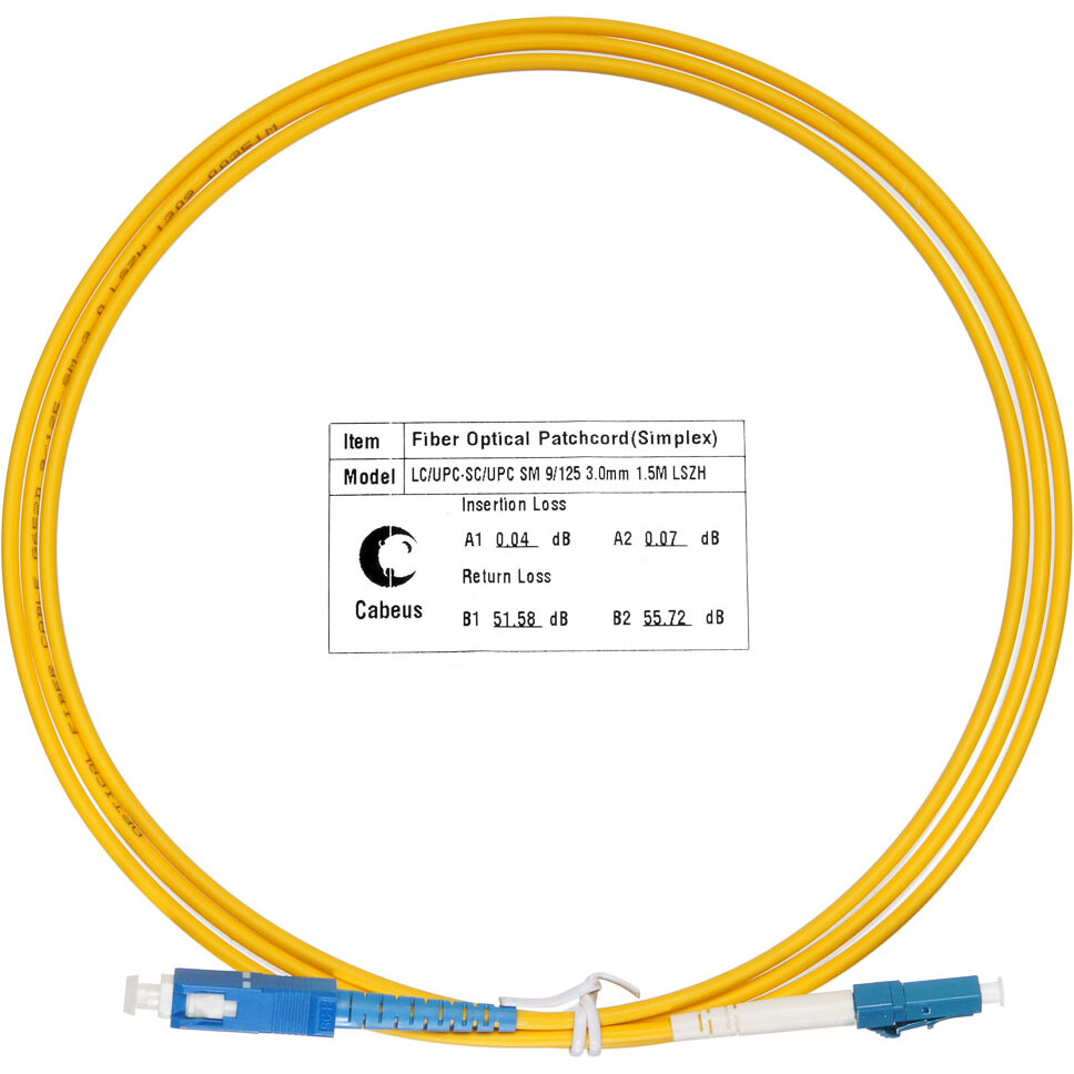 Патч-корд Cabeus FOP(s)-9-LC-SC-1,5m, 1.5м