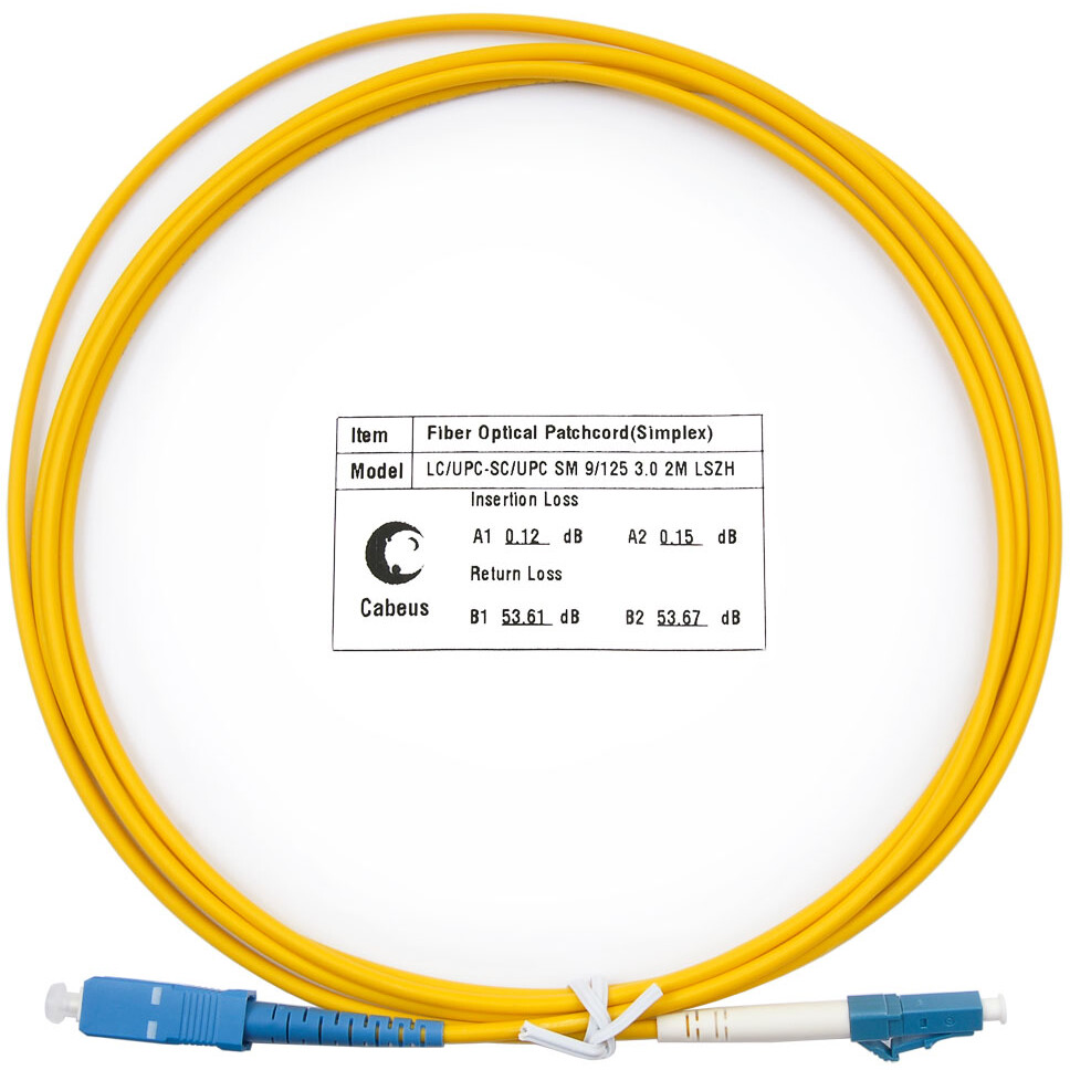 Патч-корд Cabeus FOP(s)-9-LC-SC-2m, 2м