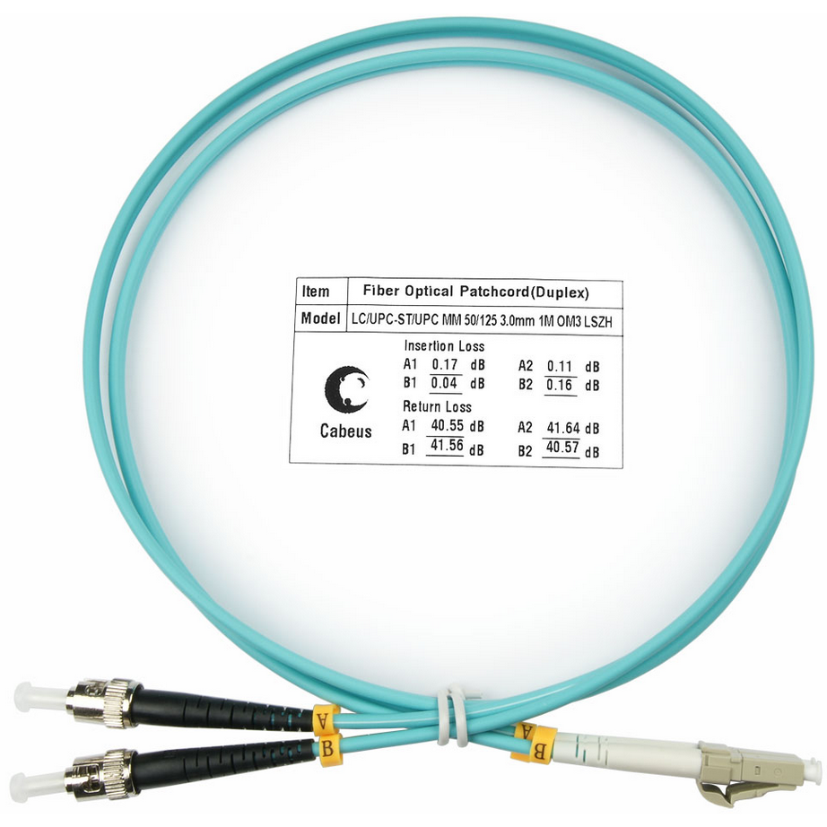 Патч-корд Cabeus FOP-50-LC-ST-1m, 1м
