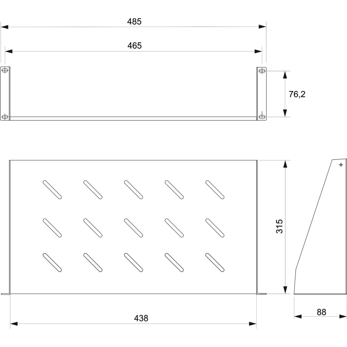 Полка для шкафа/стойки Cabeus SH-J017-2U-315 - фото 3