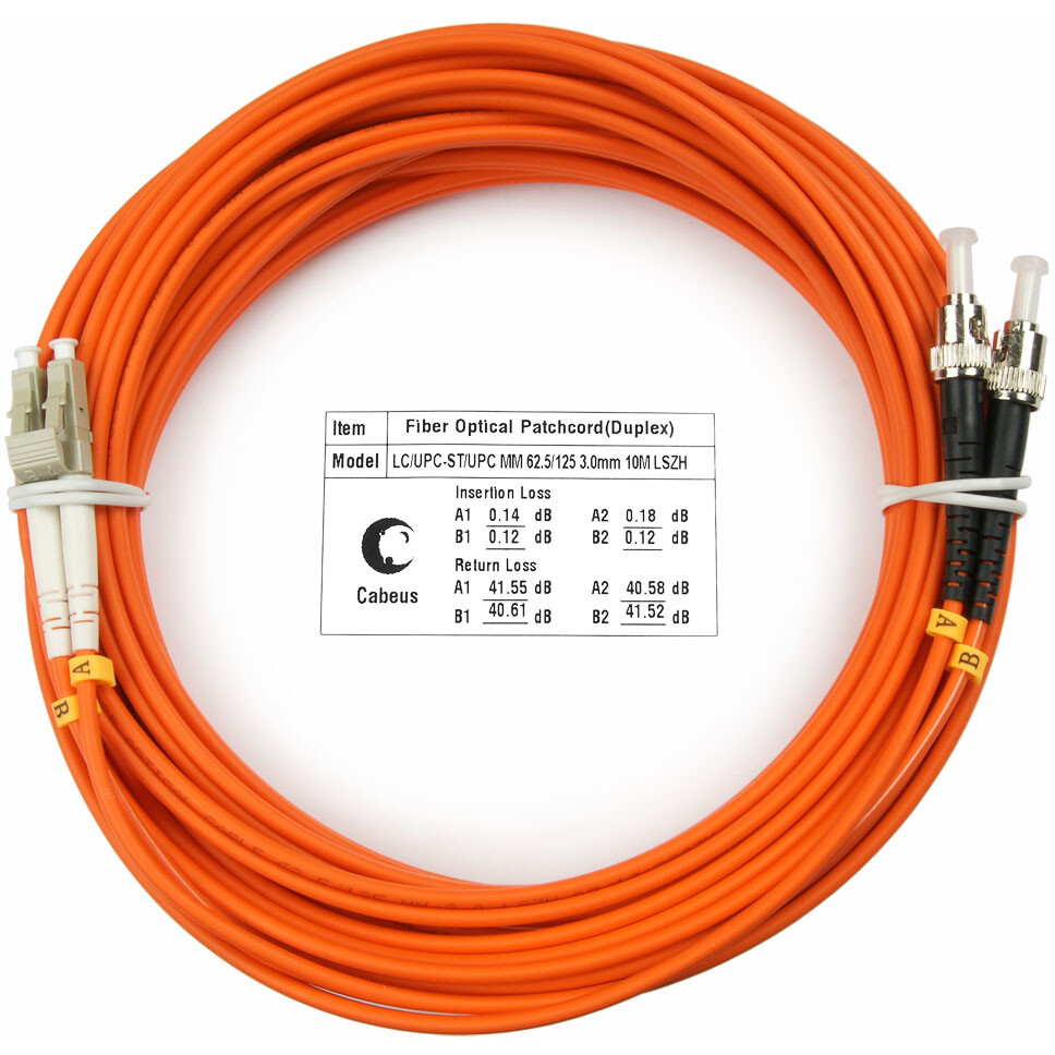 Патч-корд Cabeus FOP-62-LC-ST-10m, 10м