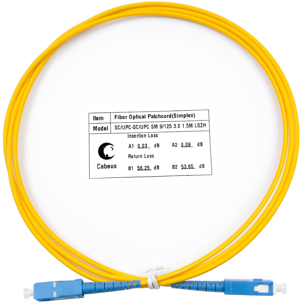 Патч-корд Cabeus FOP(s)-9-SC-SC-1,5m, 1.5м