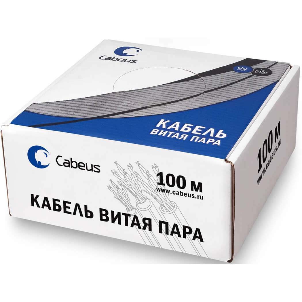 Бухта Cabeus UTP-4P-Cat.5e-SOLID-LSZH-GY-100, 100м - фото 2