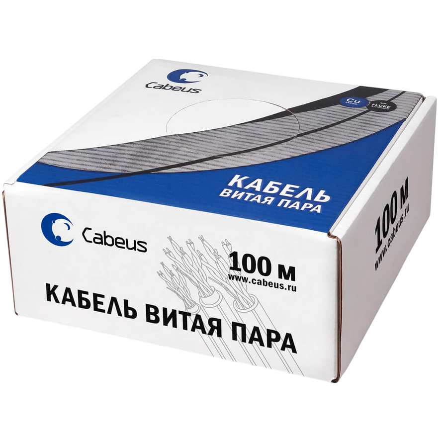 Бухта Cabeus UTP-2P-Cat.5e-SOLID-GY-100, 100м